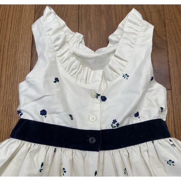 Janie And Jack Party Blue Floral Dress Size 4 velvet trim tulle EUC - Picture 7 of 10